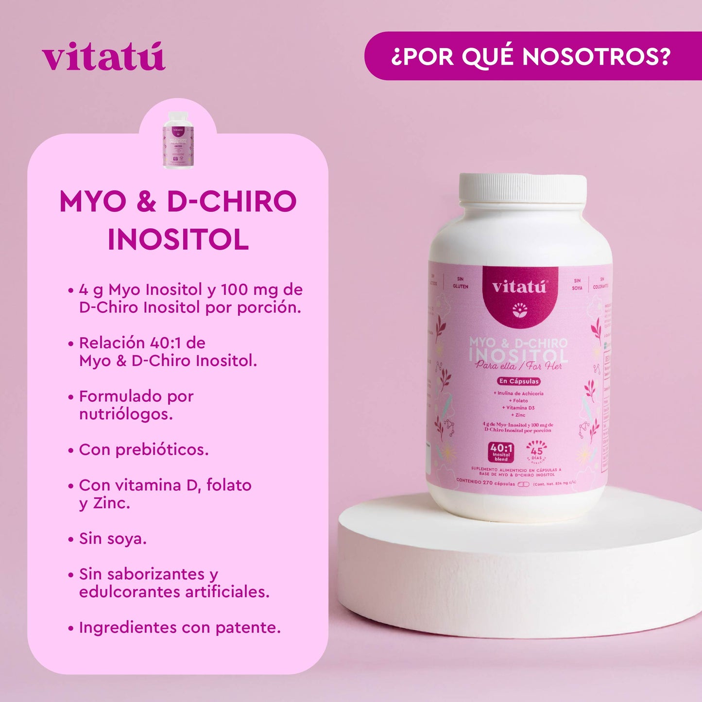 Myo & D-Chiro Inositol Capsulas 45dias