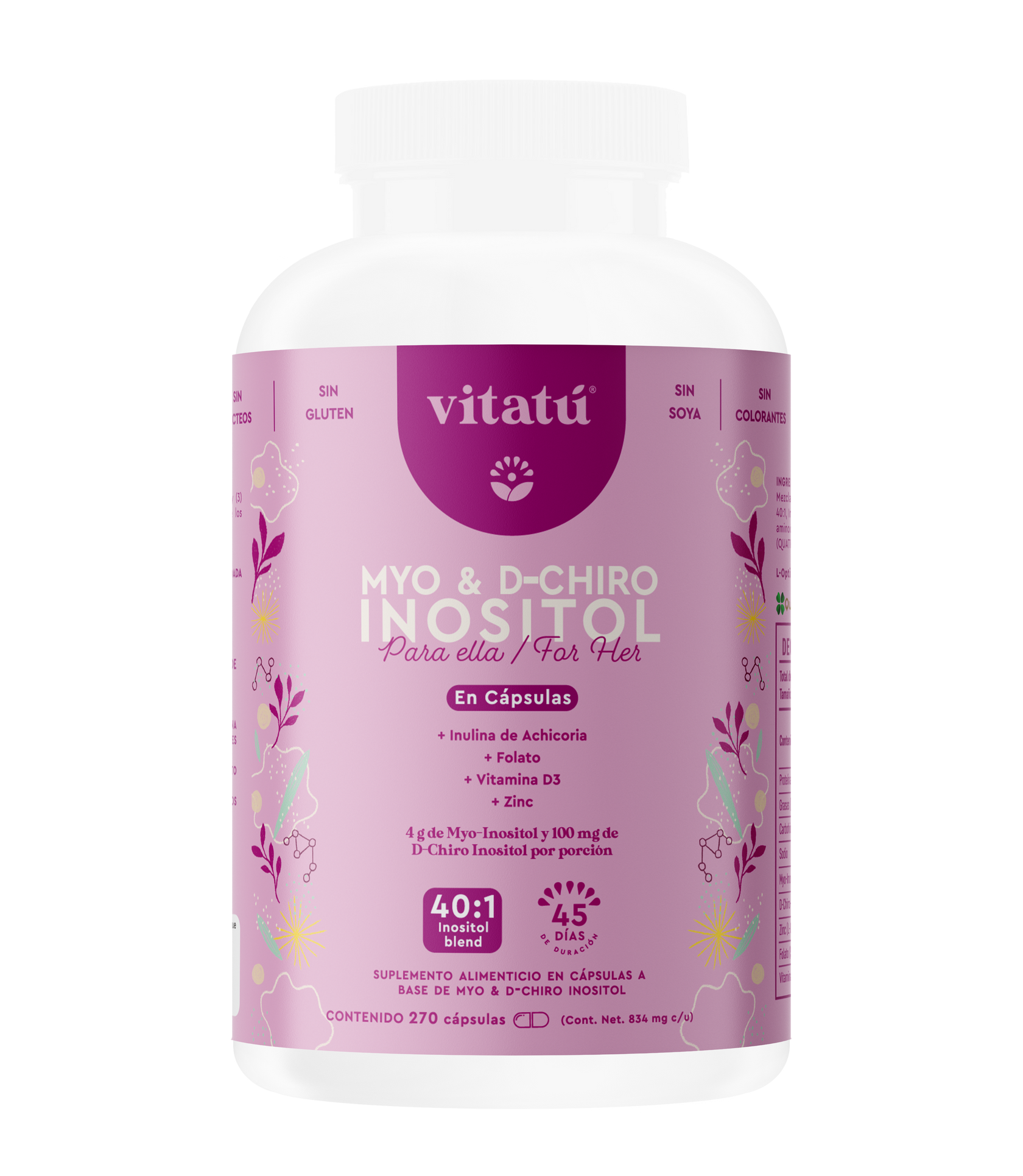 Myo & D-Chiro Inositol Capsulas 45dias – Vitatú Nutricion y Bienestar
